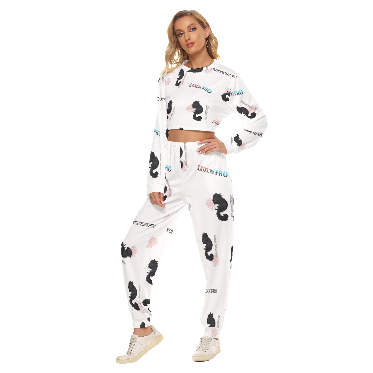 Women's Crop Sweatshirt Suit
