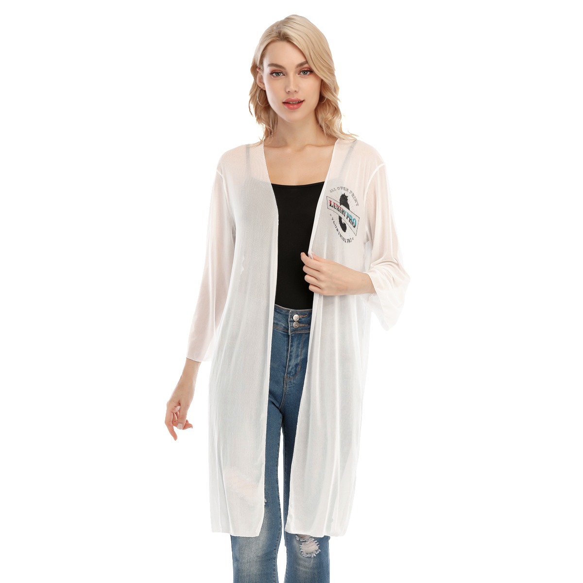 Women's V-neck Mesh Cardigan