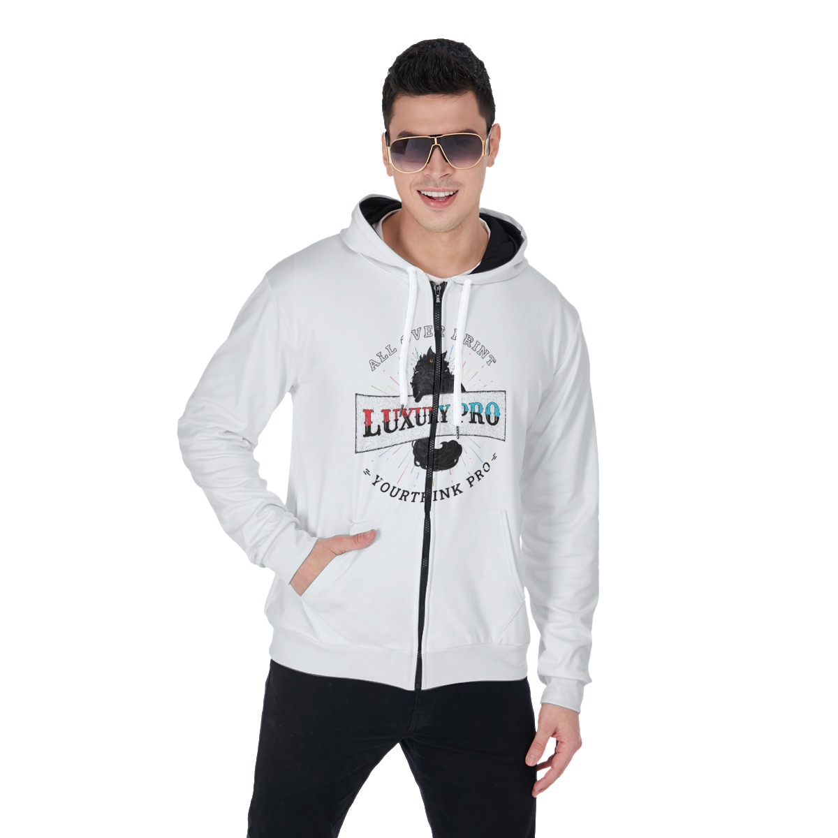 Men's Heavy Fleece Zip Up Hoodie