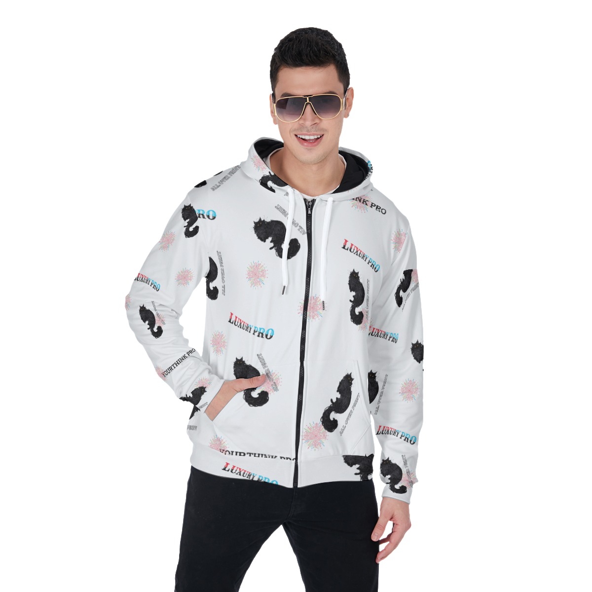 Men's Heavy Fleece Zip Up Hoodie