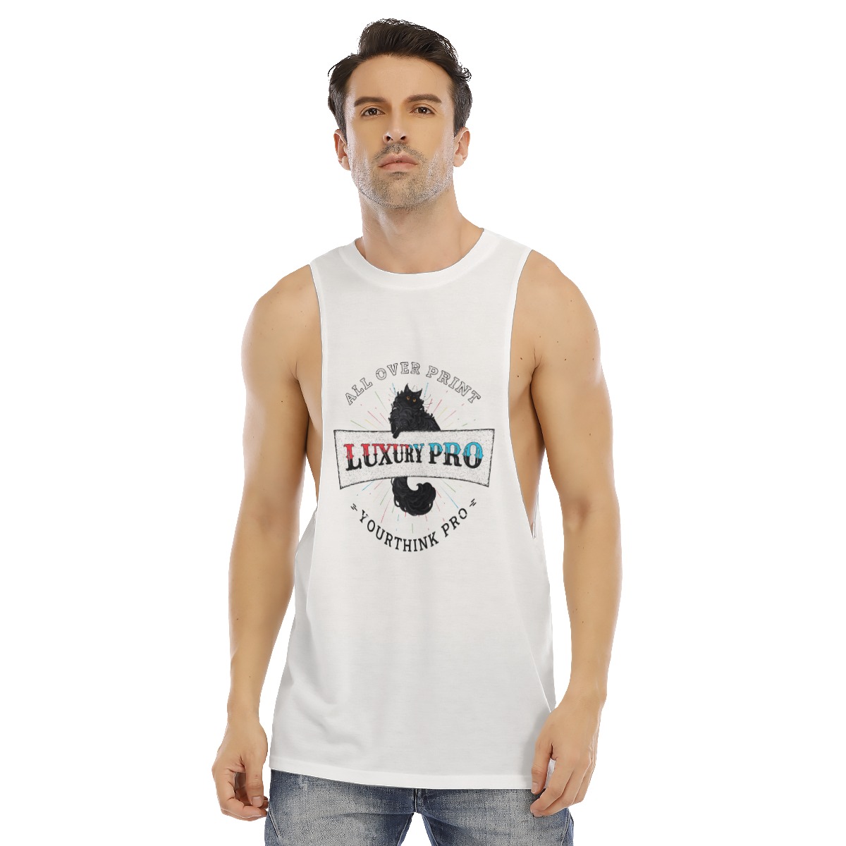 Men's O-neck Long Tank Top