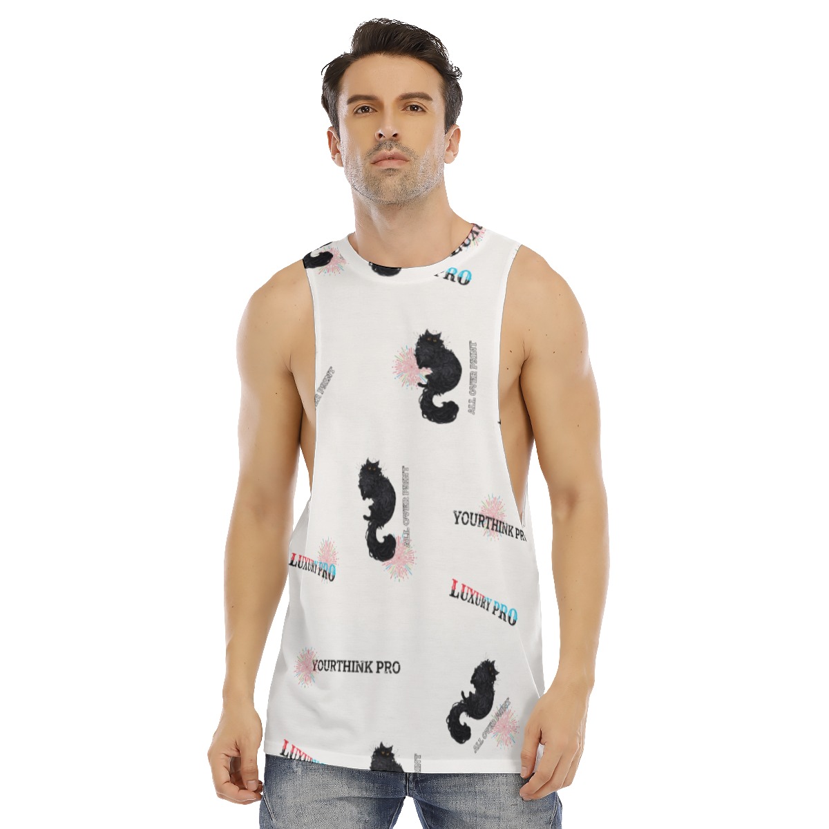 Men's O-neck Long Tank Top
