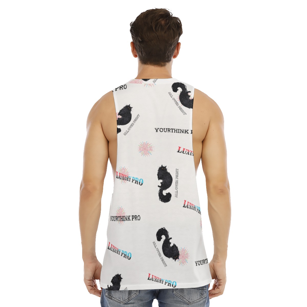 Men's O-neck Long Tank Top