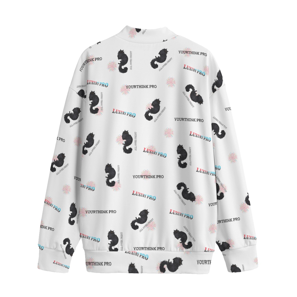 Unisex Mid-high Collar Drop Shoulder Sweatshirt