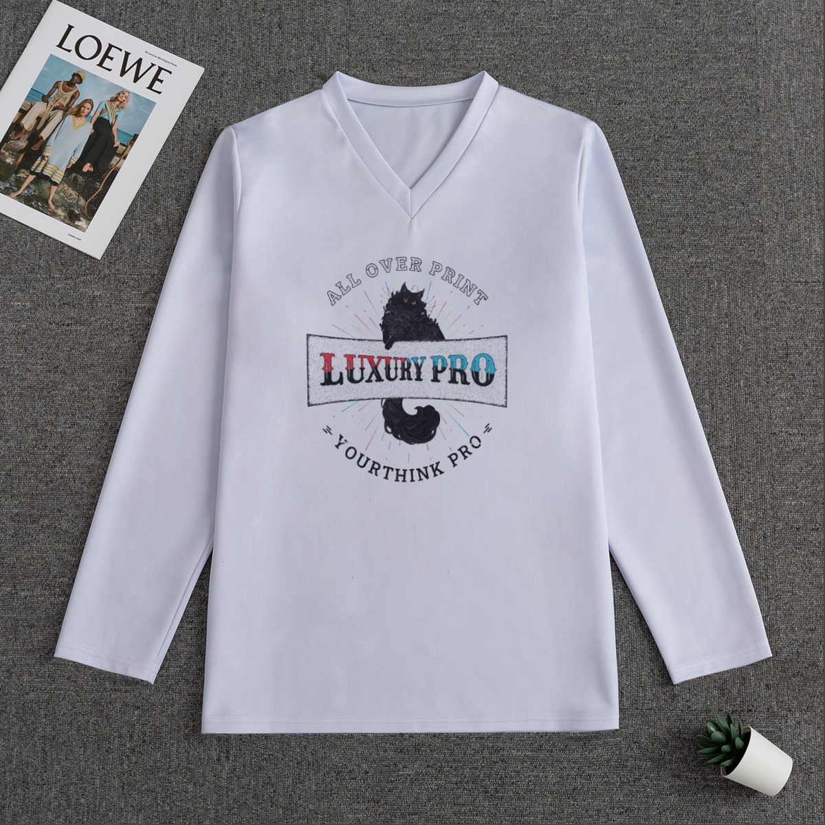 Men's V-neck Sweatshirt With Long Sleeve