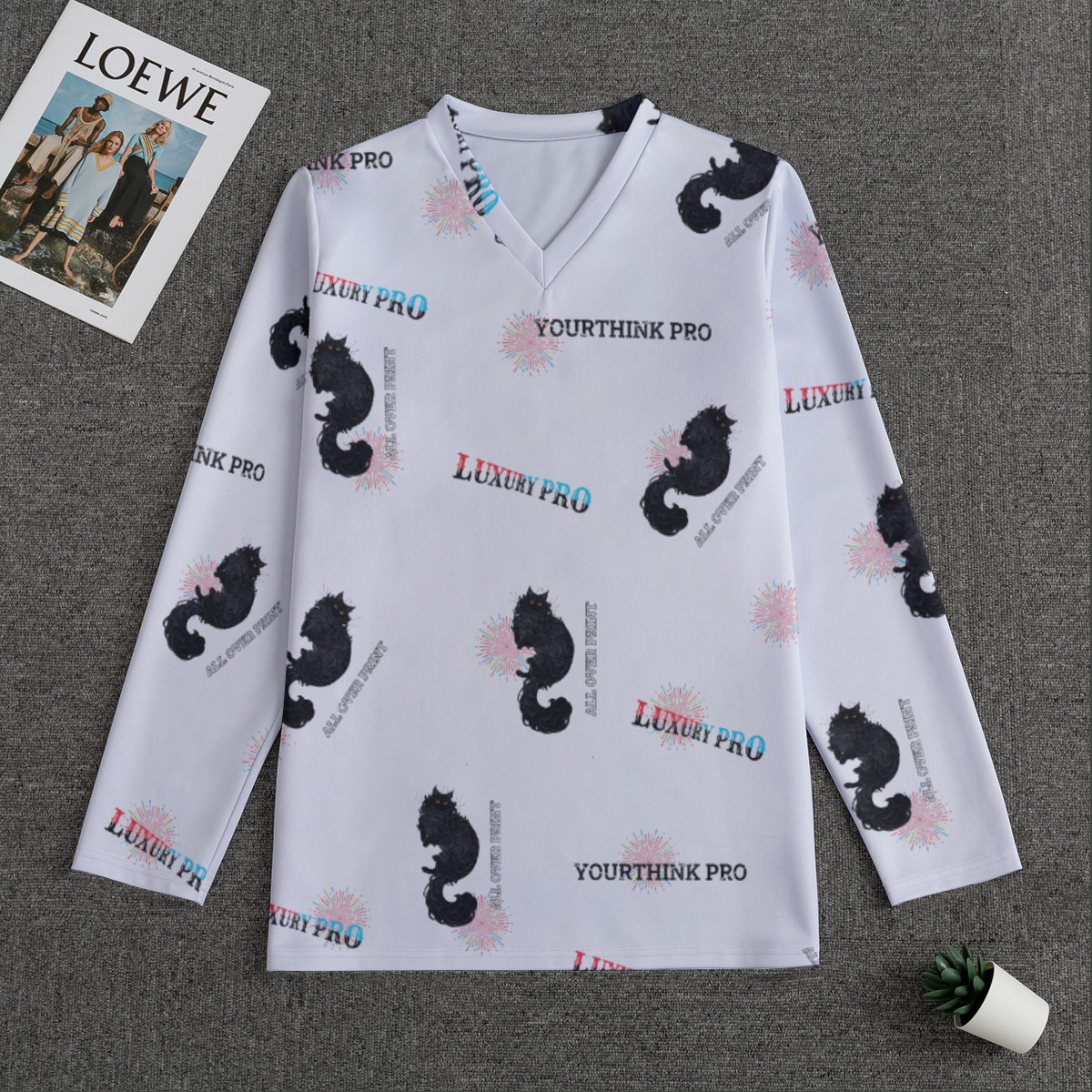 Men's V-neck Sweatshirt With Long Sleeve