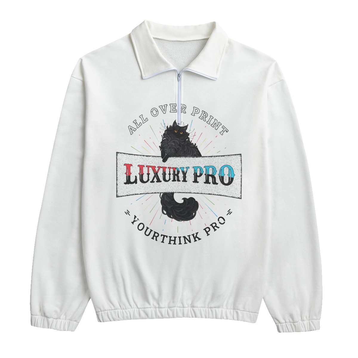 Unisex Half Zipper Stand-up Collar Sweatshirt | 310GSM Cotton