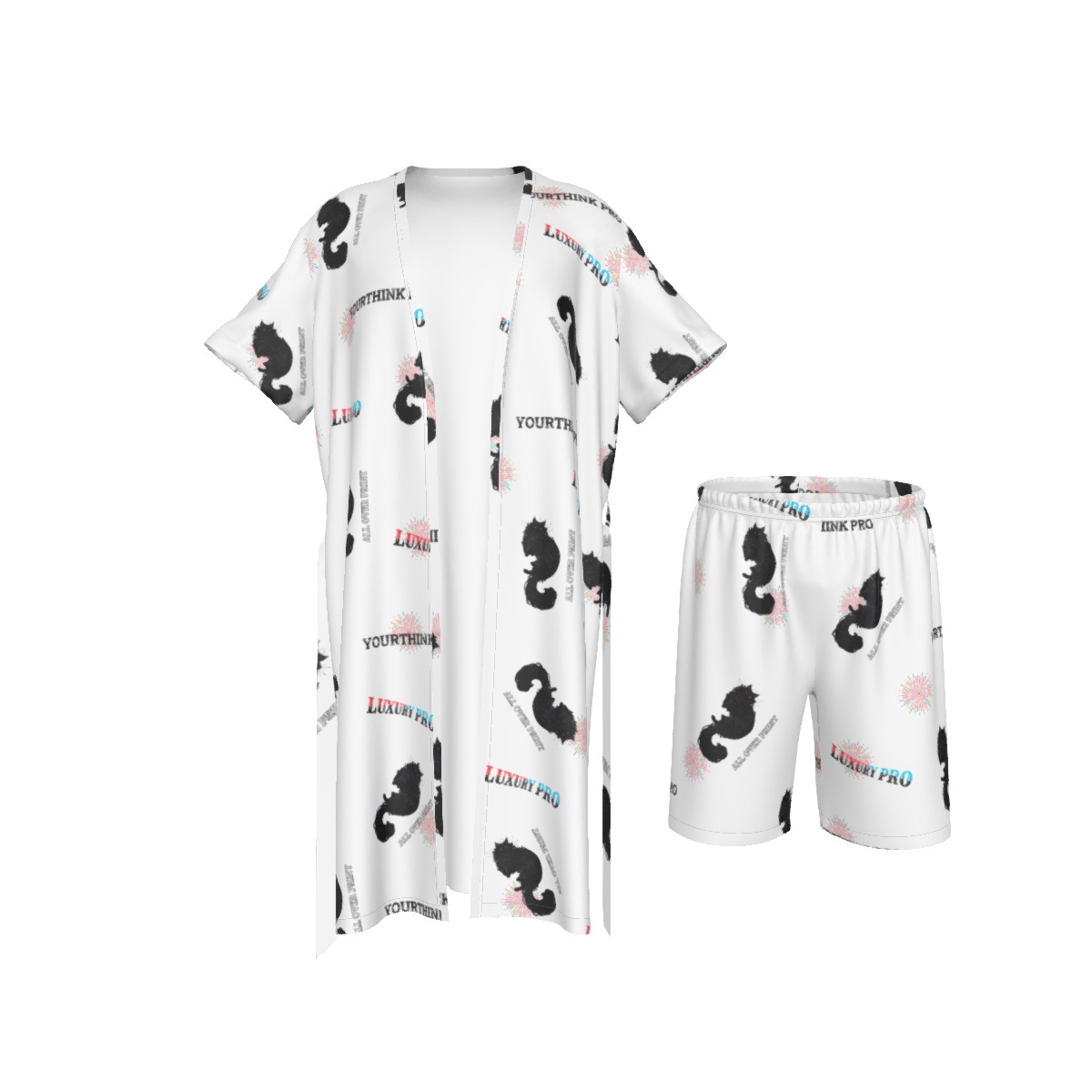 Man's Collarless Silk Pajamas Suit