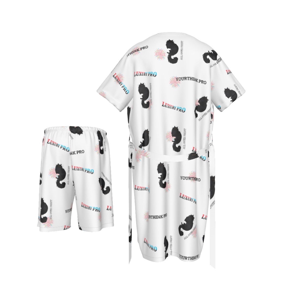 Man's Collarless Silk Pajamas Suit