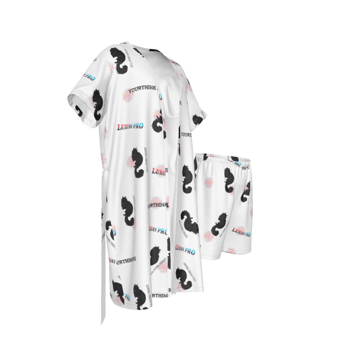 Man's Collarless Silk Pajamas Suit