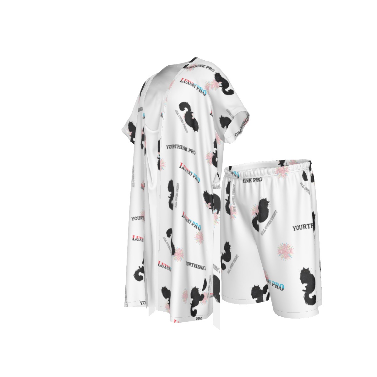 Man's Collarless Silk Pajamas Suit