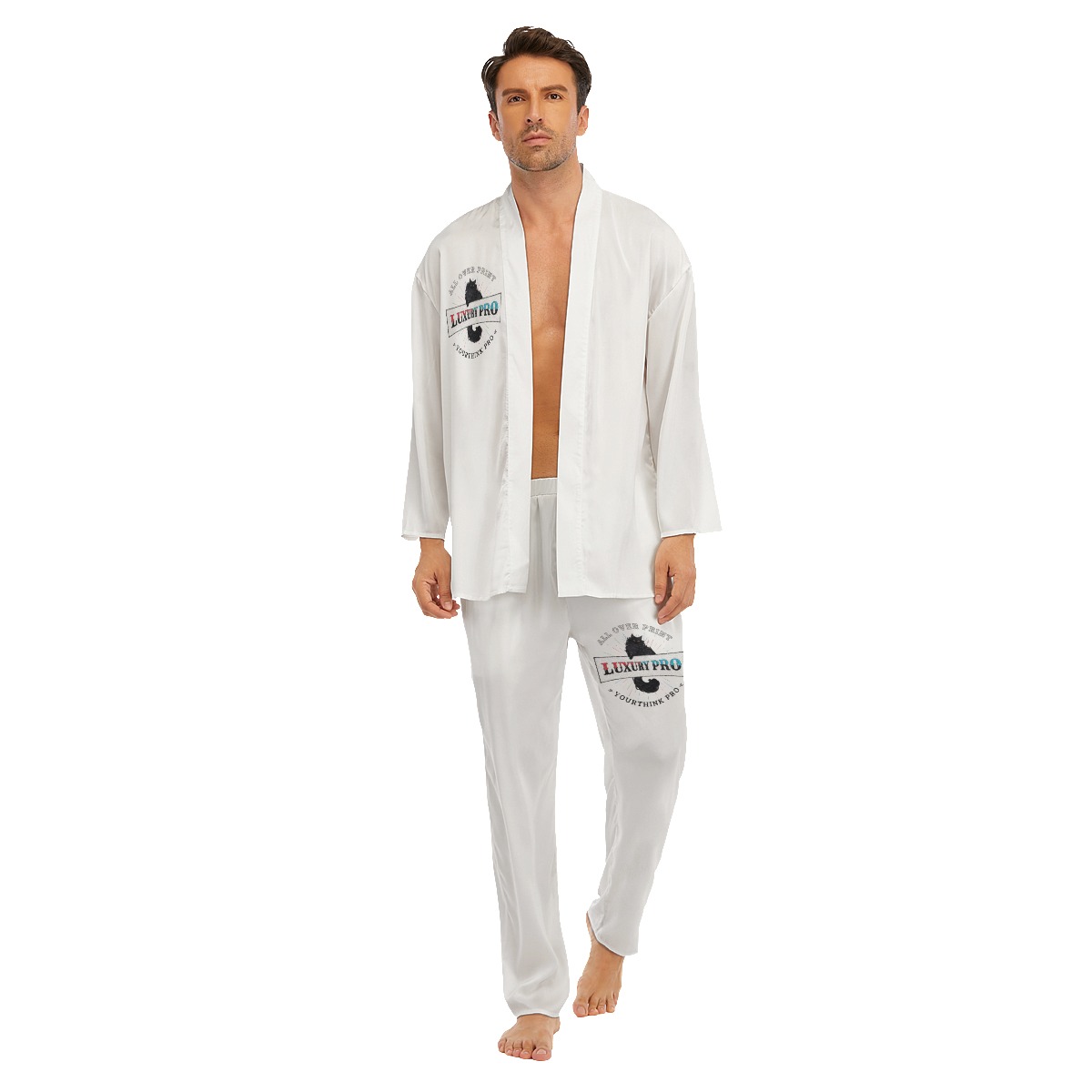 Men's Imitation Silk Pajama Sets