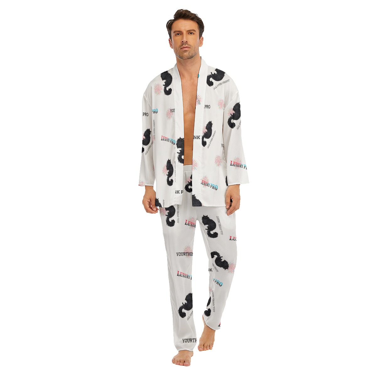 Men's Imitation Silk Pajama Sets
