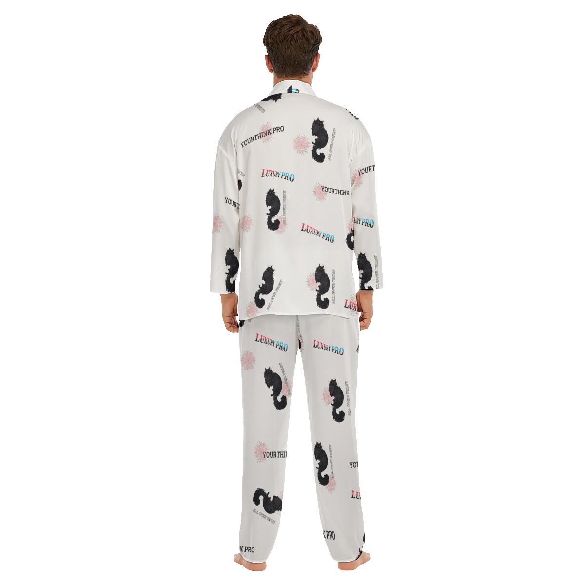 Men's Imitation Silk Pajama Sets