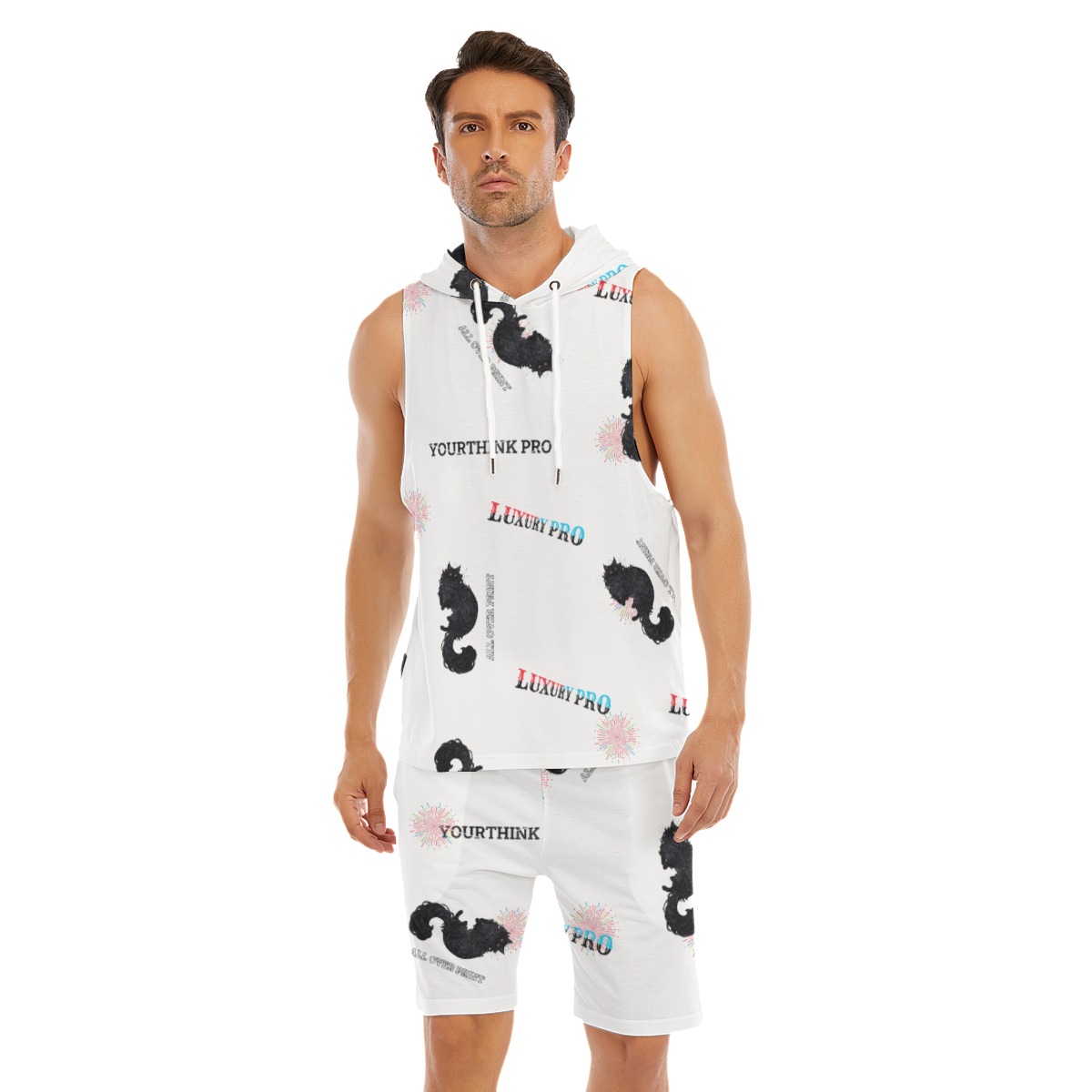 Men's Sleeveless Vest And Shorts Sets