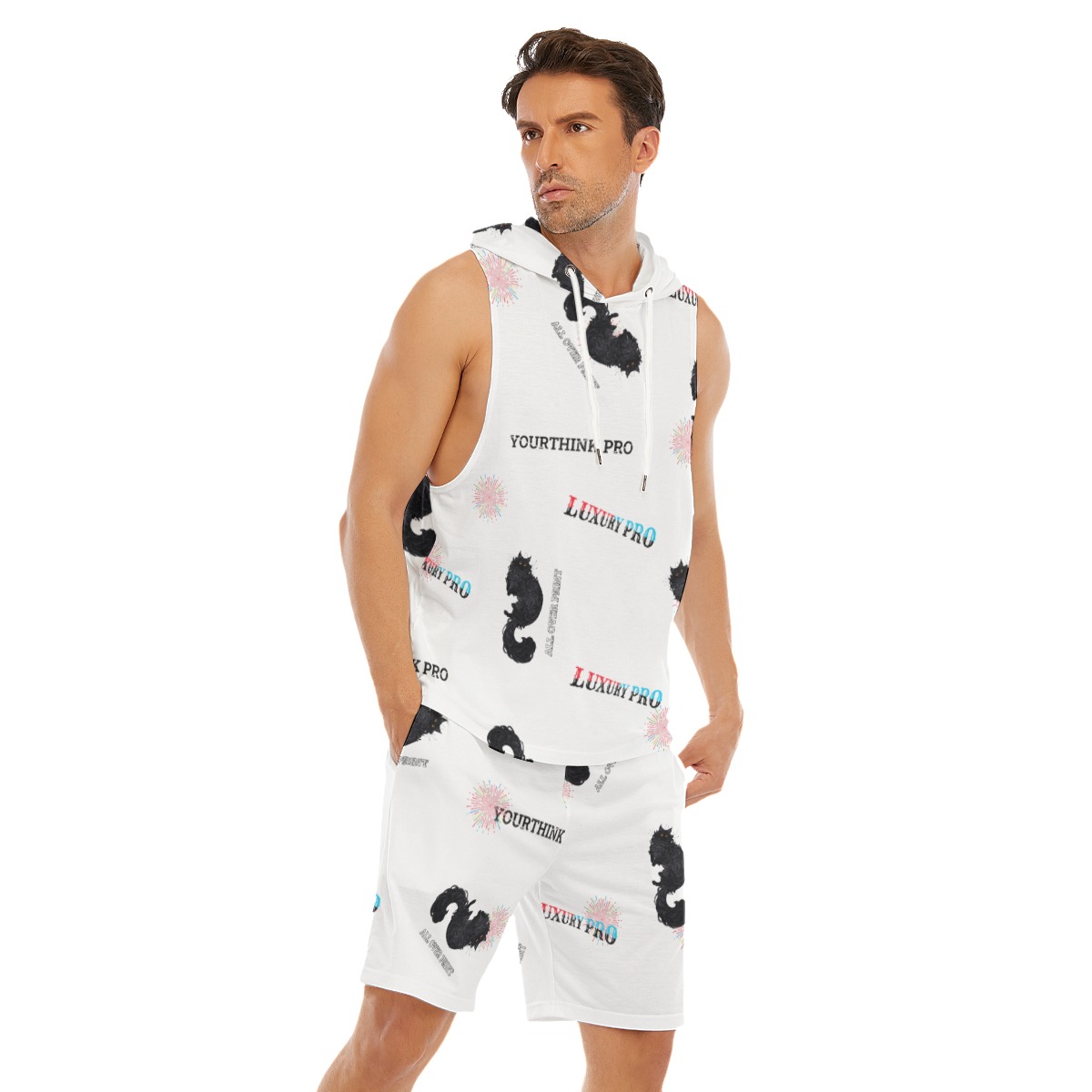 Men's Sleeveless Vest And Shorts Sets
