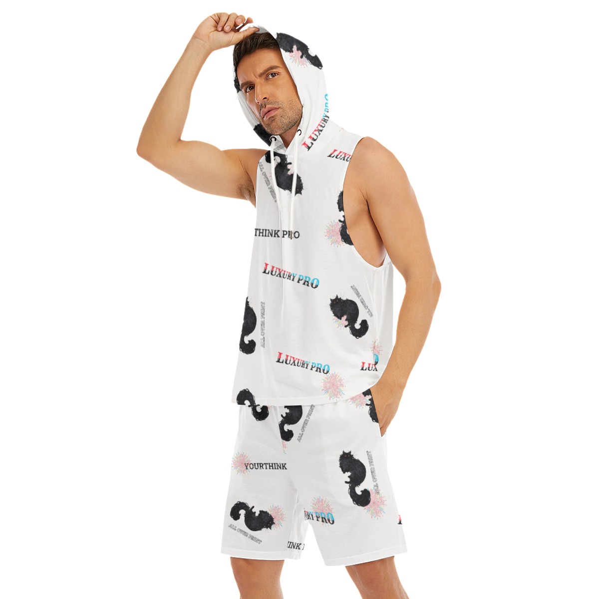 Men's Sleeveless Vest And Shorts Sets