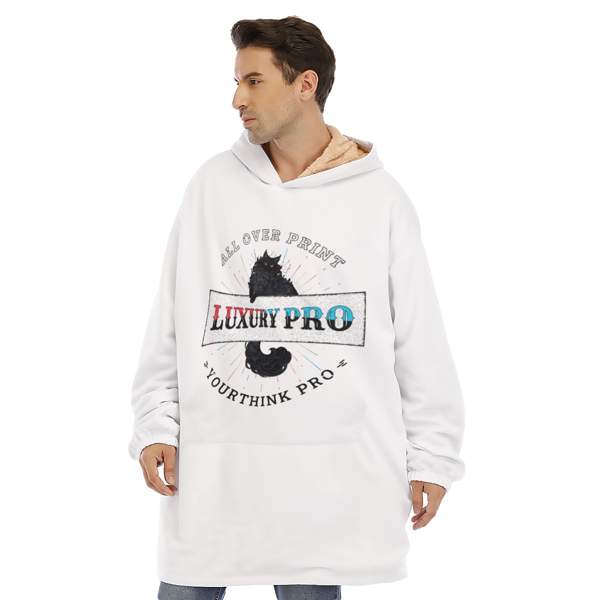 Unisex Sherpa Fleece Hoodie Blanket