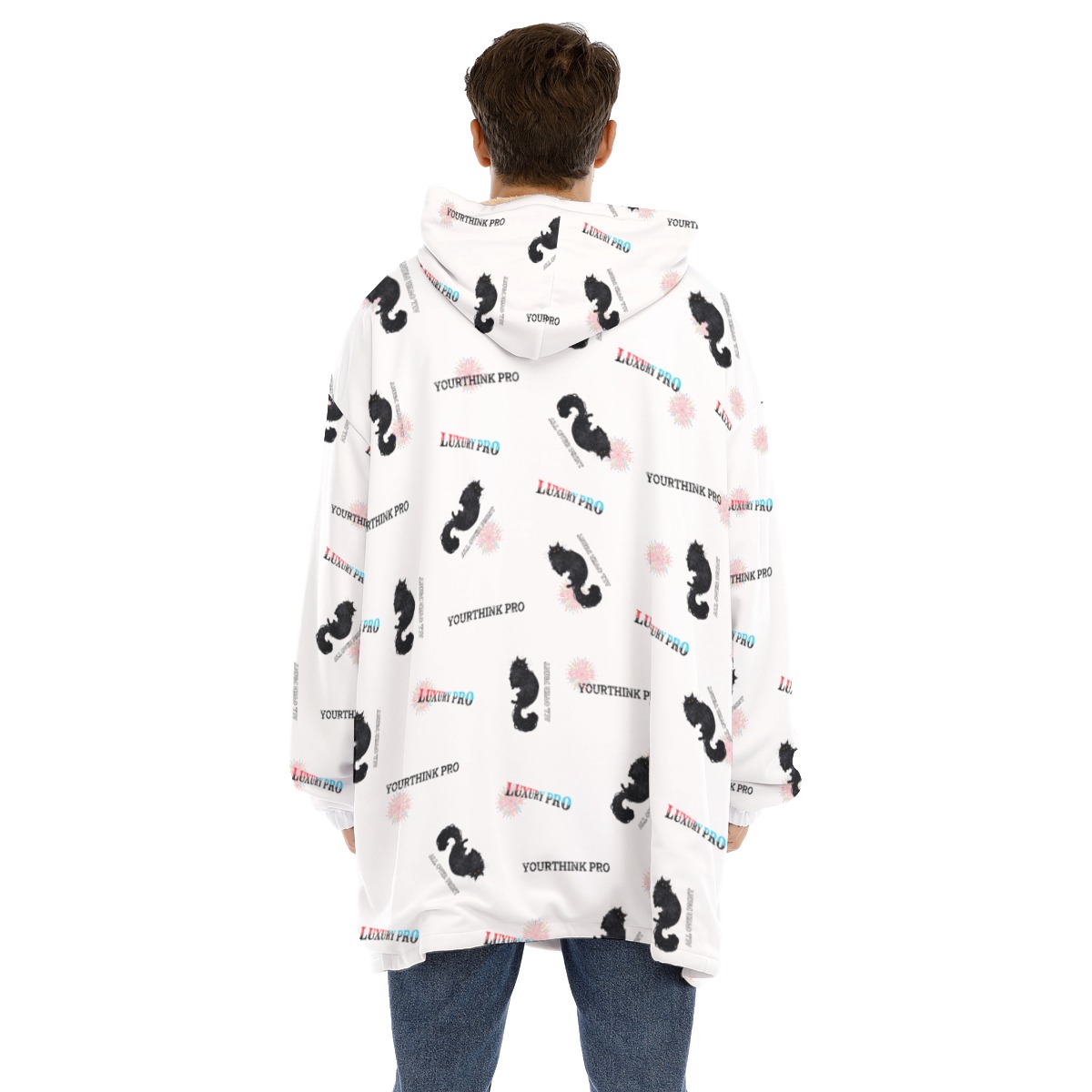 Unisex Sherpa Fleece Hoodie Blanket