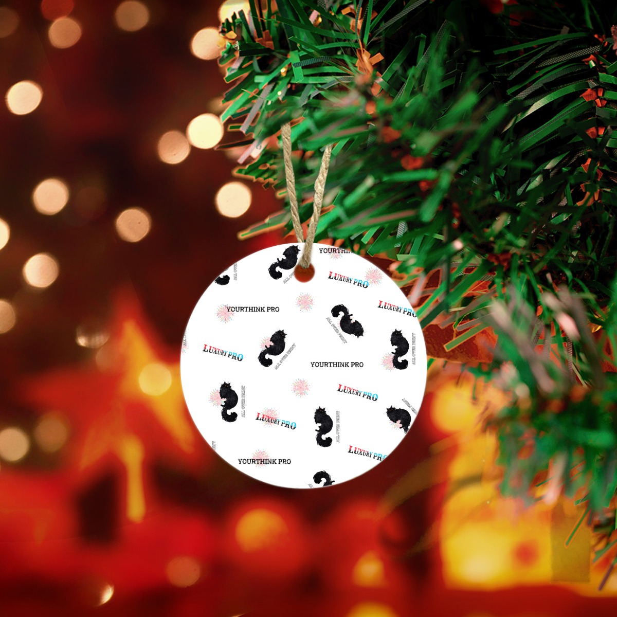 Round Christmas Ceramic Decoration Ornaments