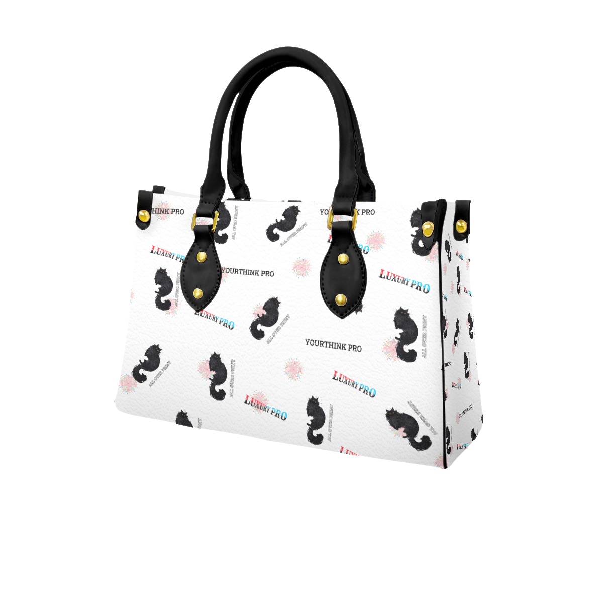 Women's Tote Bag With Black Handle