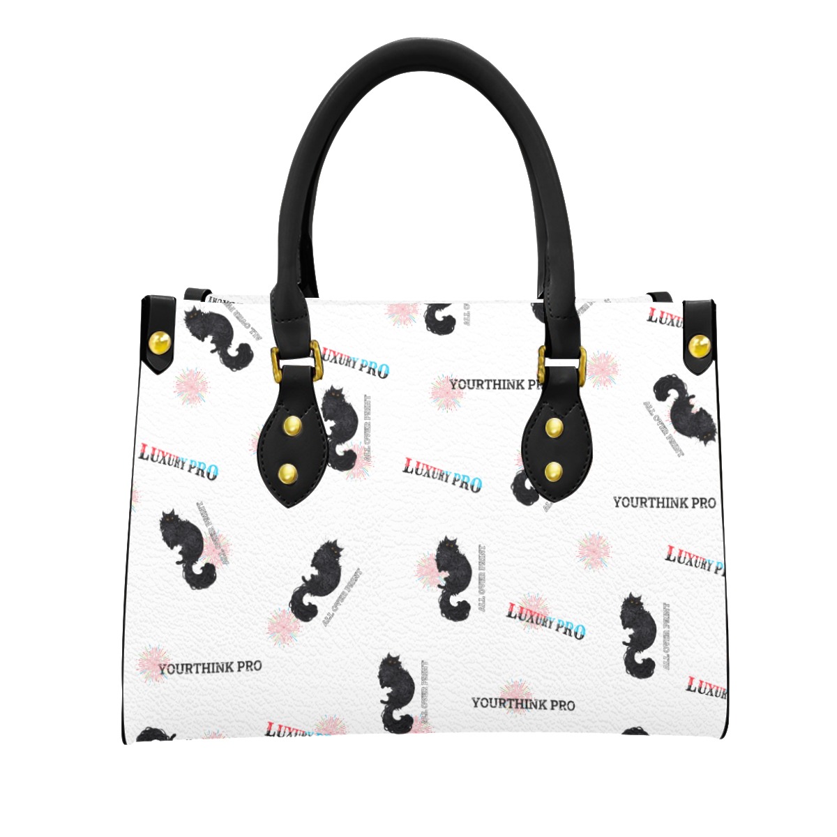 Women's Tote Bag With Black Handle