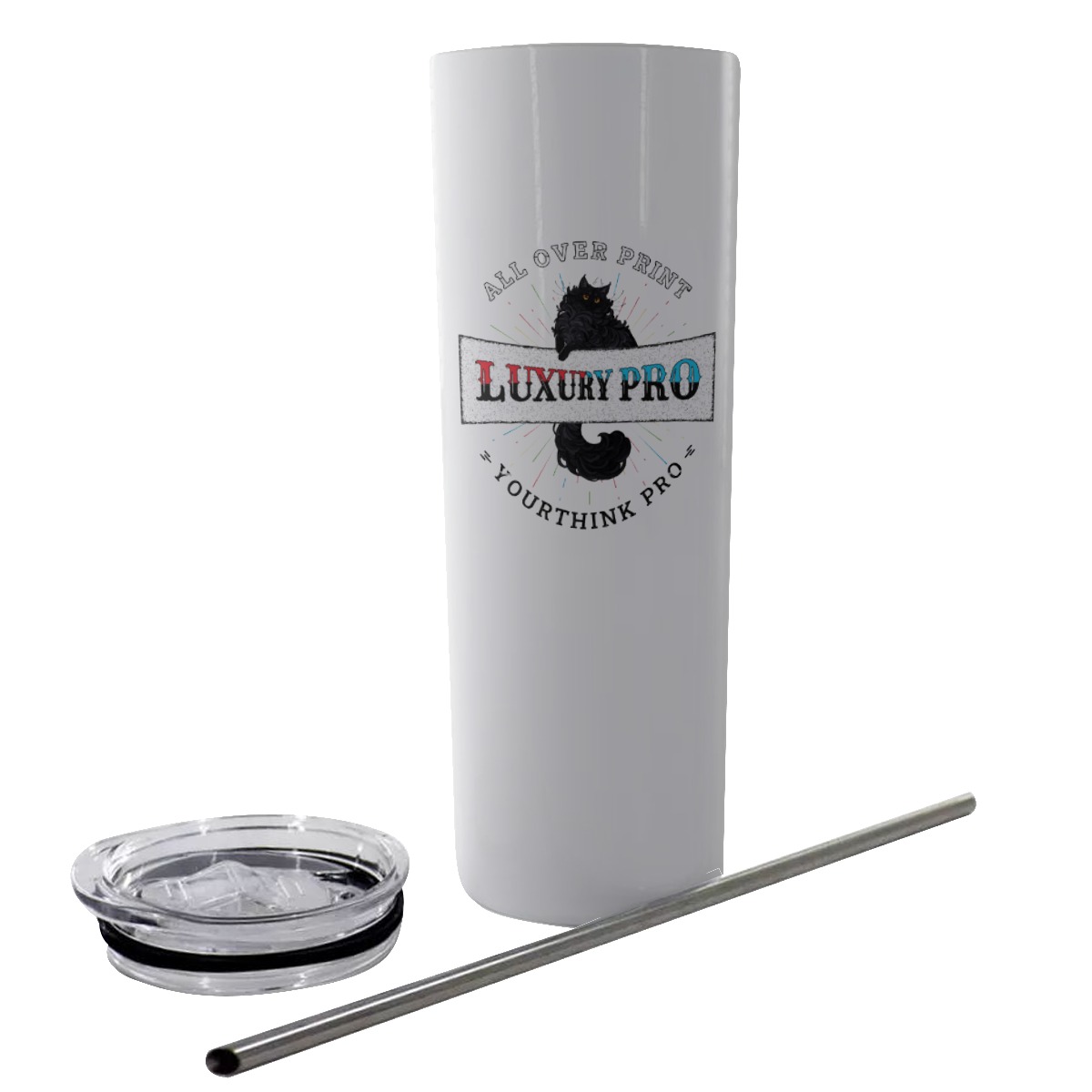 Glitter Tumbler With Stainless Steel Straw 20oz