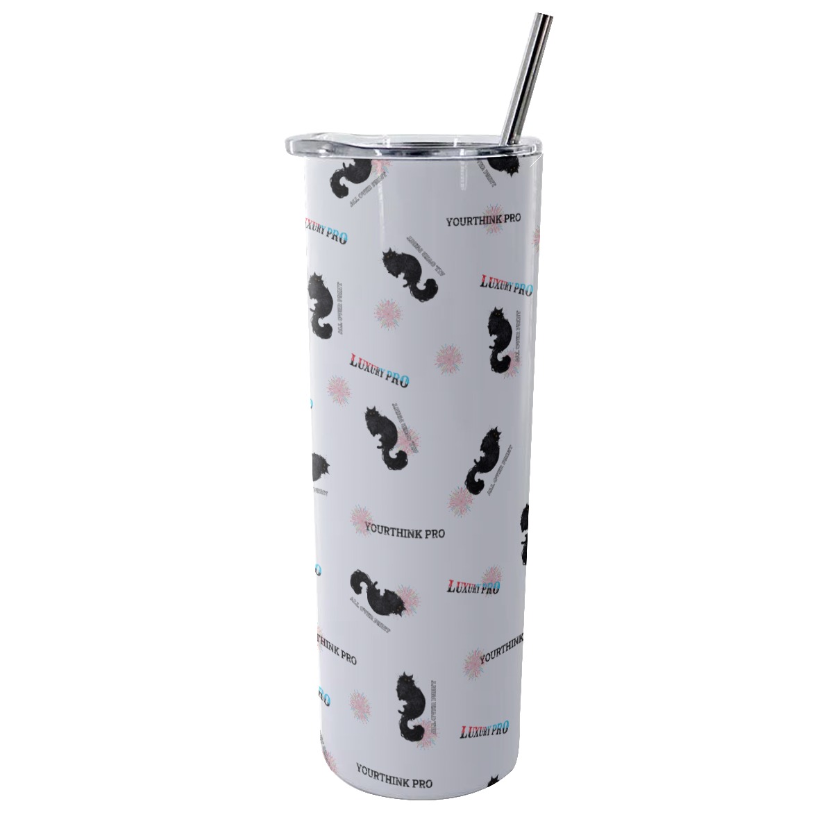 Glitter Tumbler With Stainless Steel Straw 20oz