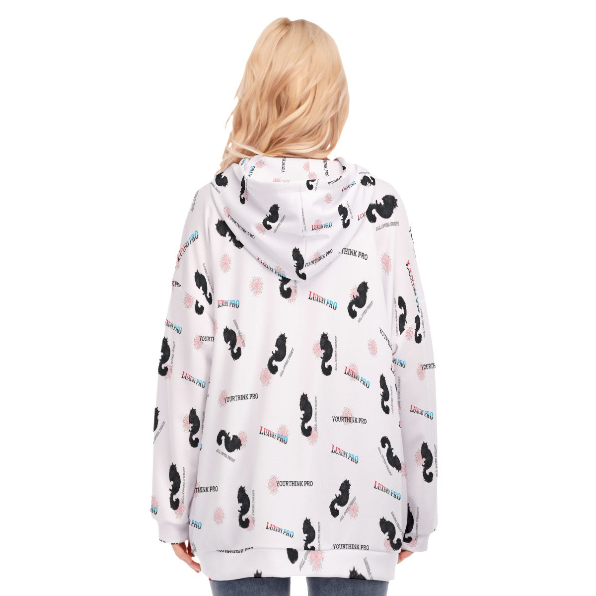 Women's Long Hoodie With Zipper Closure