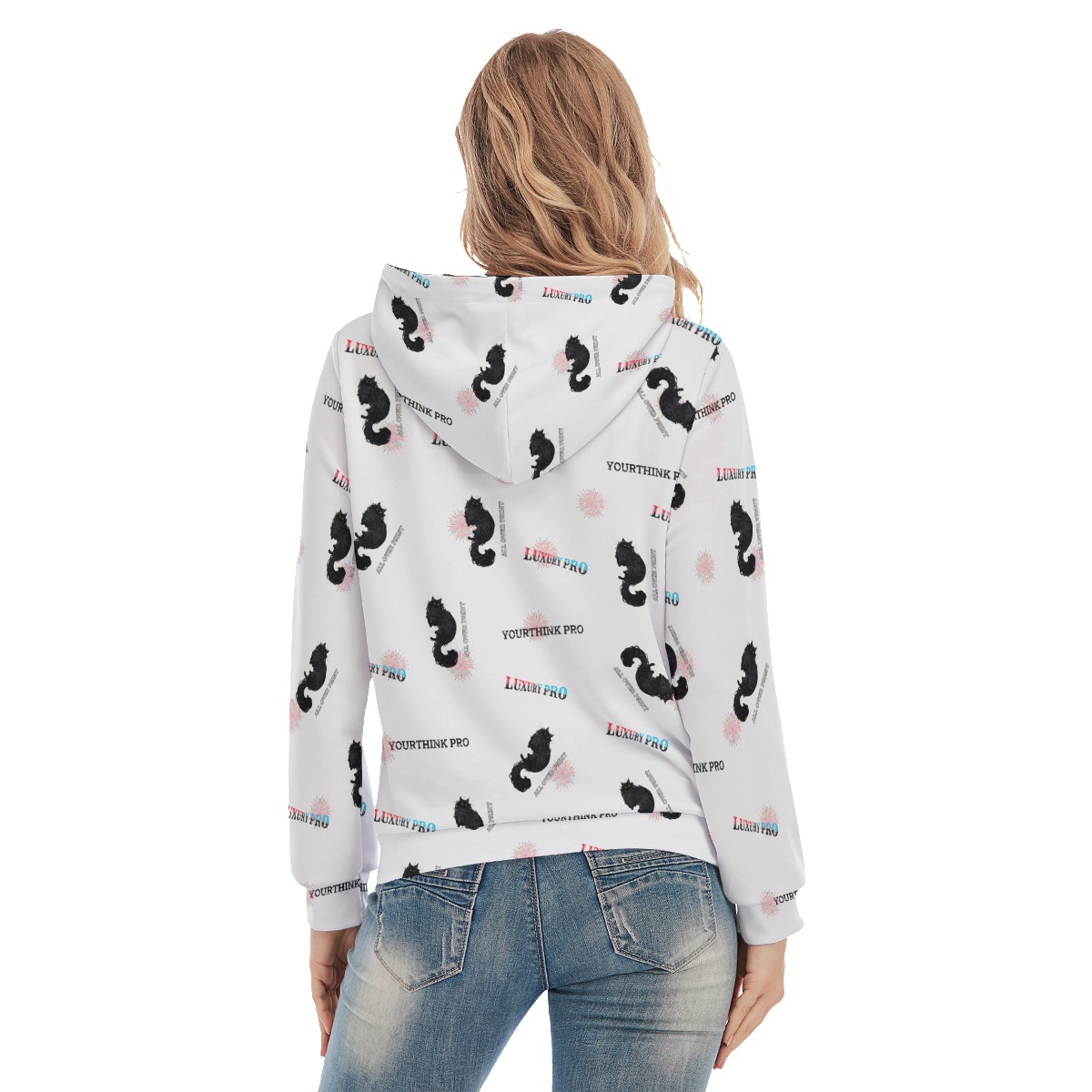 Women's Pullover Hoodie With Drawsting