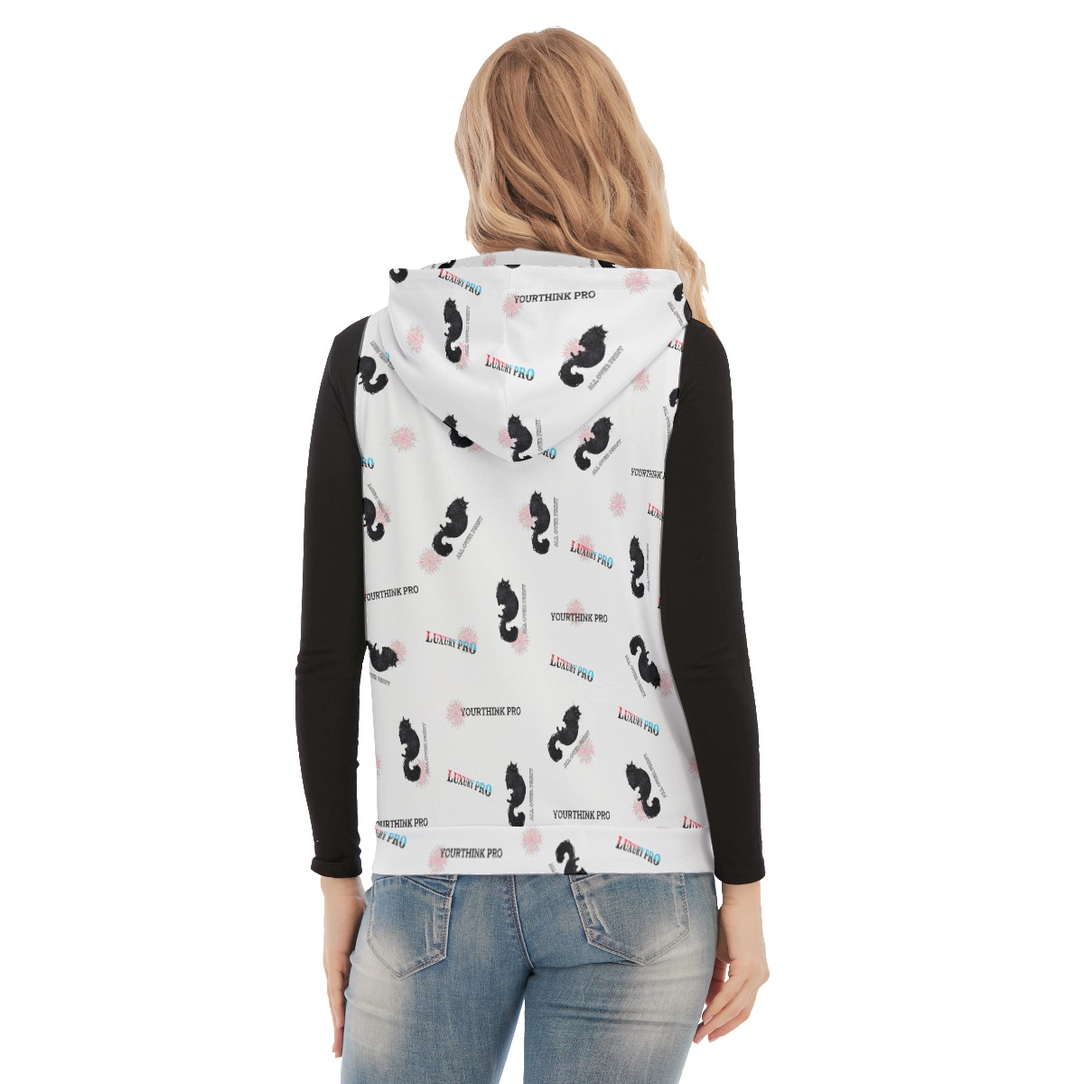 Women's Sleeveless Hoodie With Zipper Closure