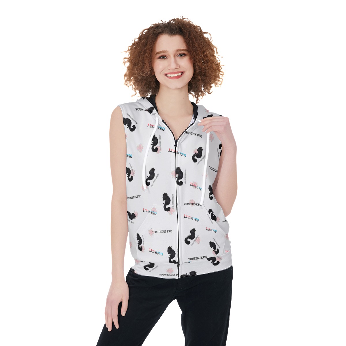 Women's Zip-up Sleeveless Hoodie