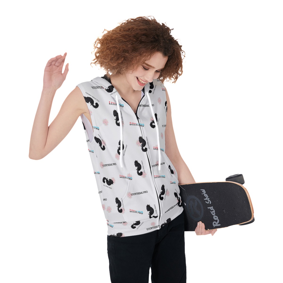 Women's Zip-up Sleeveless Hoodie