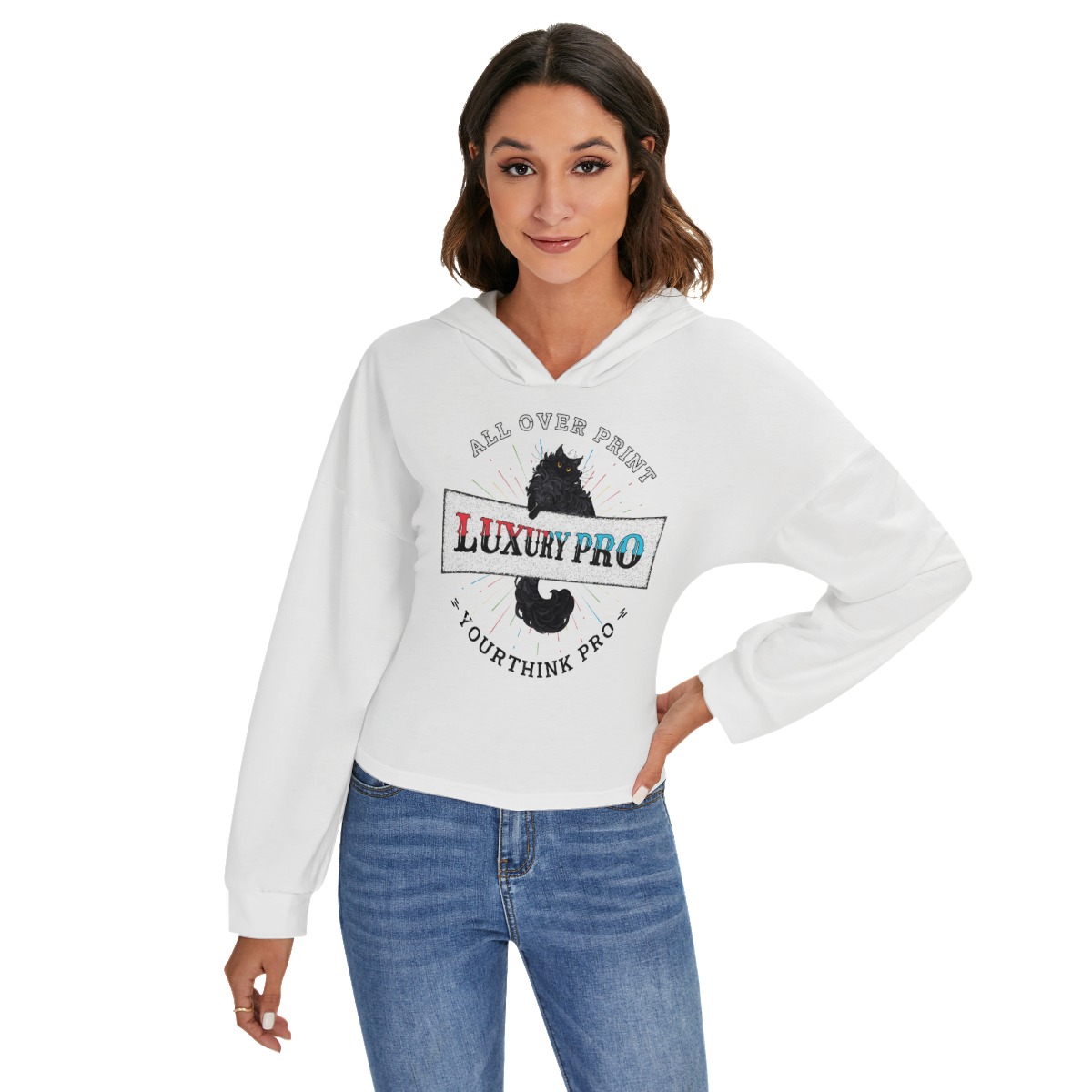 Women's Drop-shoulder Backless Hoodie With String