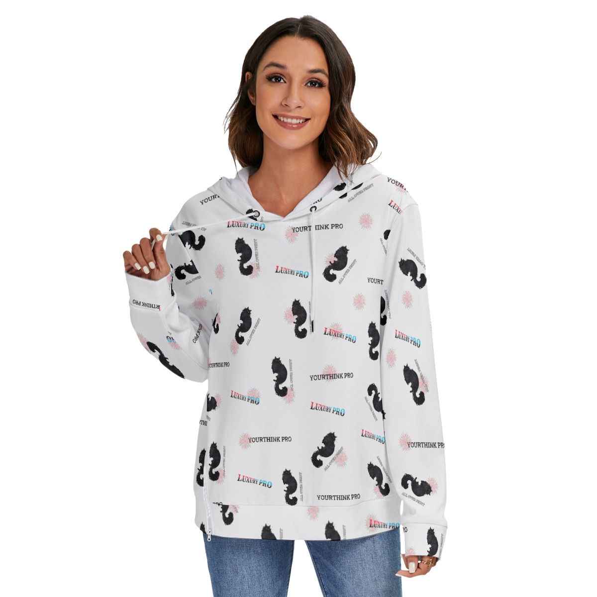 Women's Heavy Fleece Zip-on-the-Side Hoodie