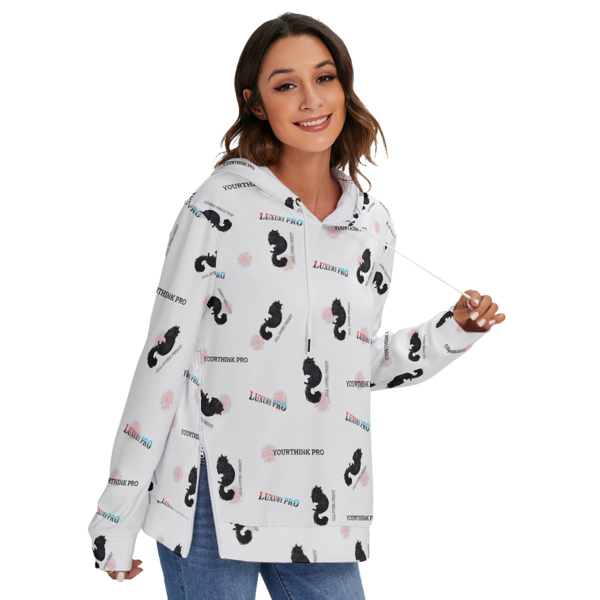 Women's Heavy Fleece Zip-on-the-Side Hoodie