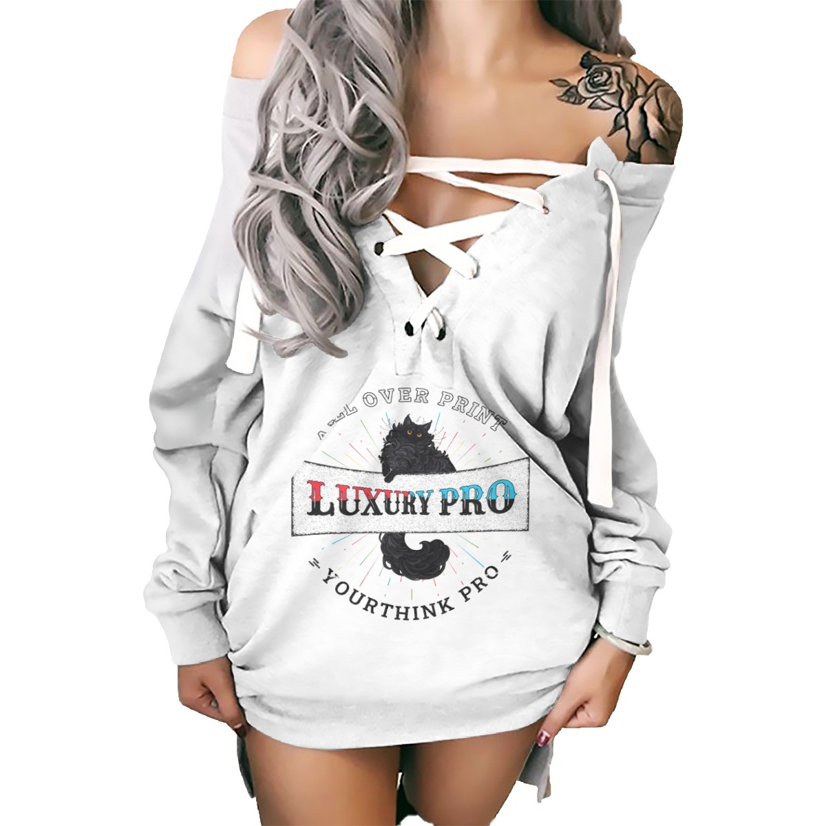Women's Lace-Up Sweatshirt