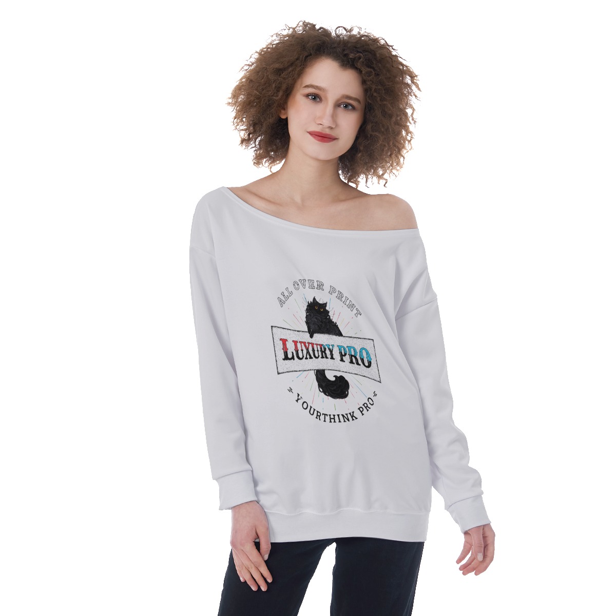 Oversized Women's Off-Shoulder Sweatshirt
