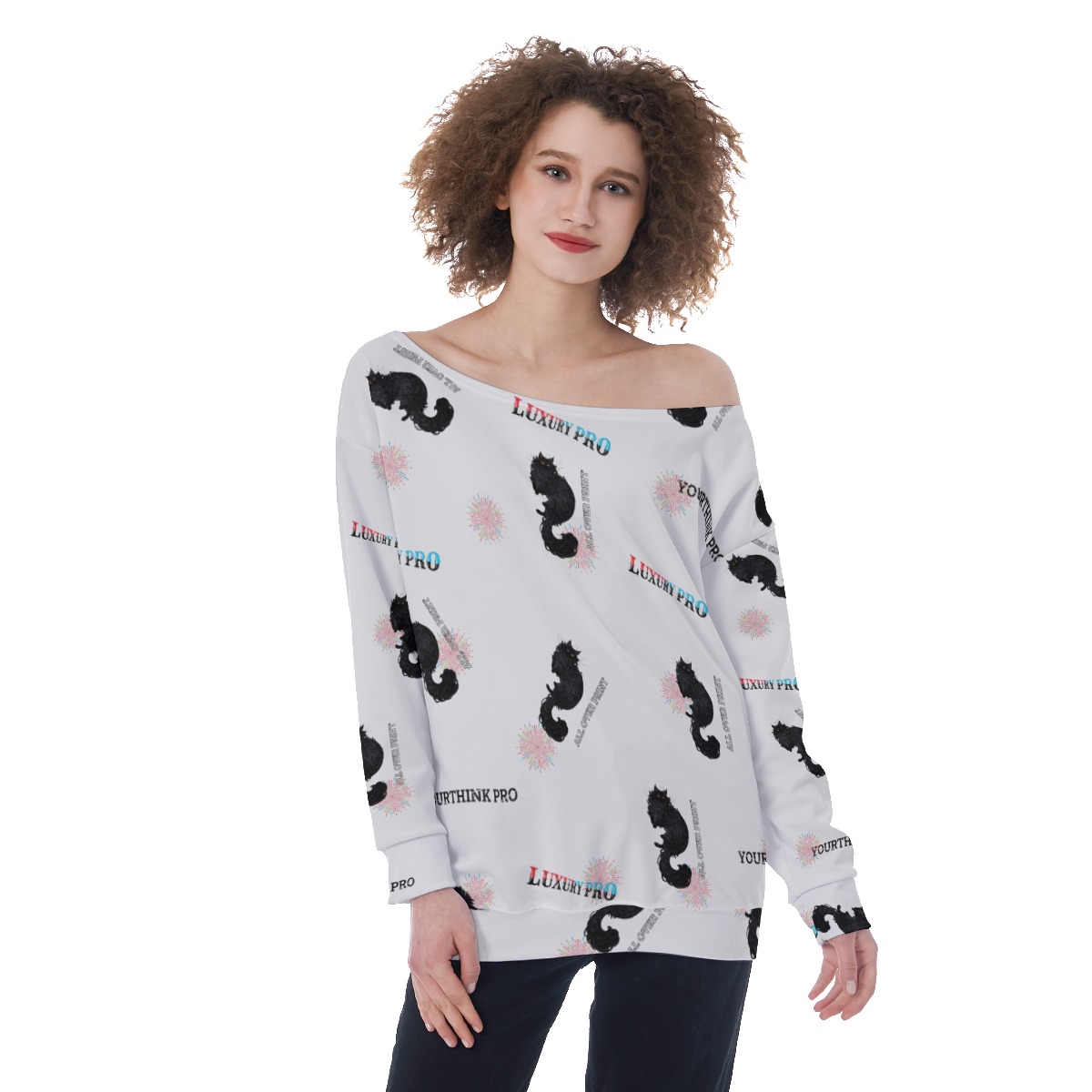 Oversized Women's Off-Shoulder Sweatshirt