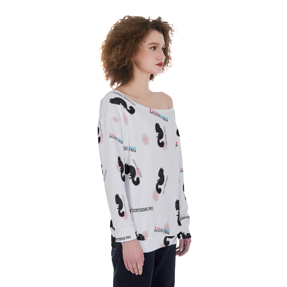 Oversized Women's Off-Shoulder Sweatshirt