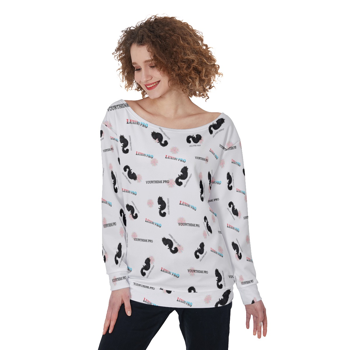 Women's Off-Shoulder Sweatshirt