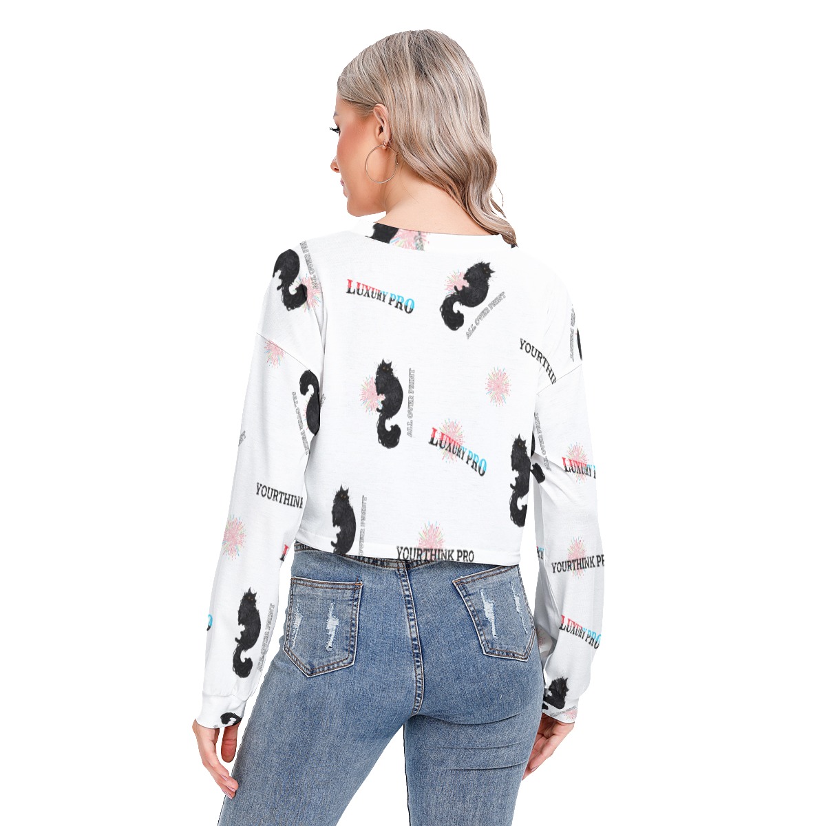 Women's Long Sleeve Sweatshirt With Hem Drawstring