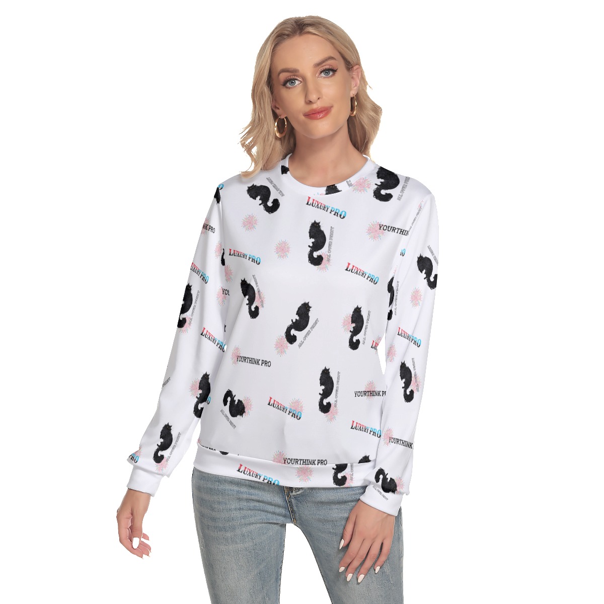 Women's Slim Round Neck Sweatshirt