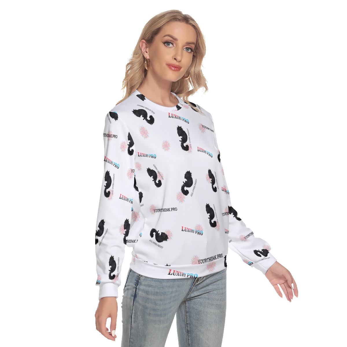 Women's Slim Round Neck Sweatshirt