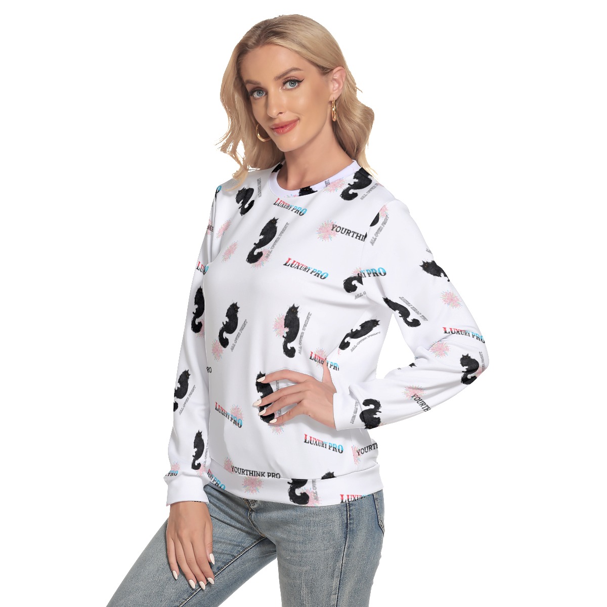 Women's Slim Round Neck Sweatshirt