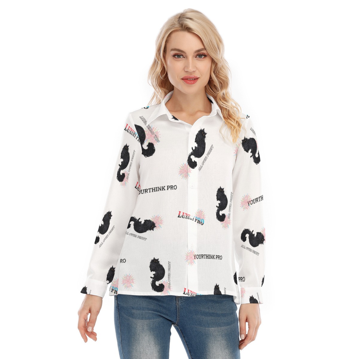 Women's Loose Elastic-Back Shirt