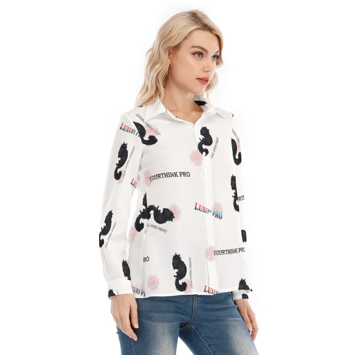 Women's Loose Elastic-Back Shirt