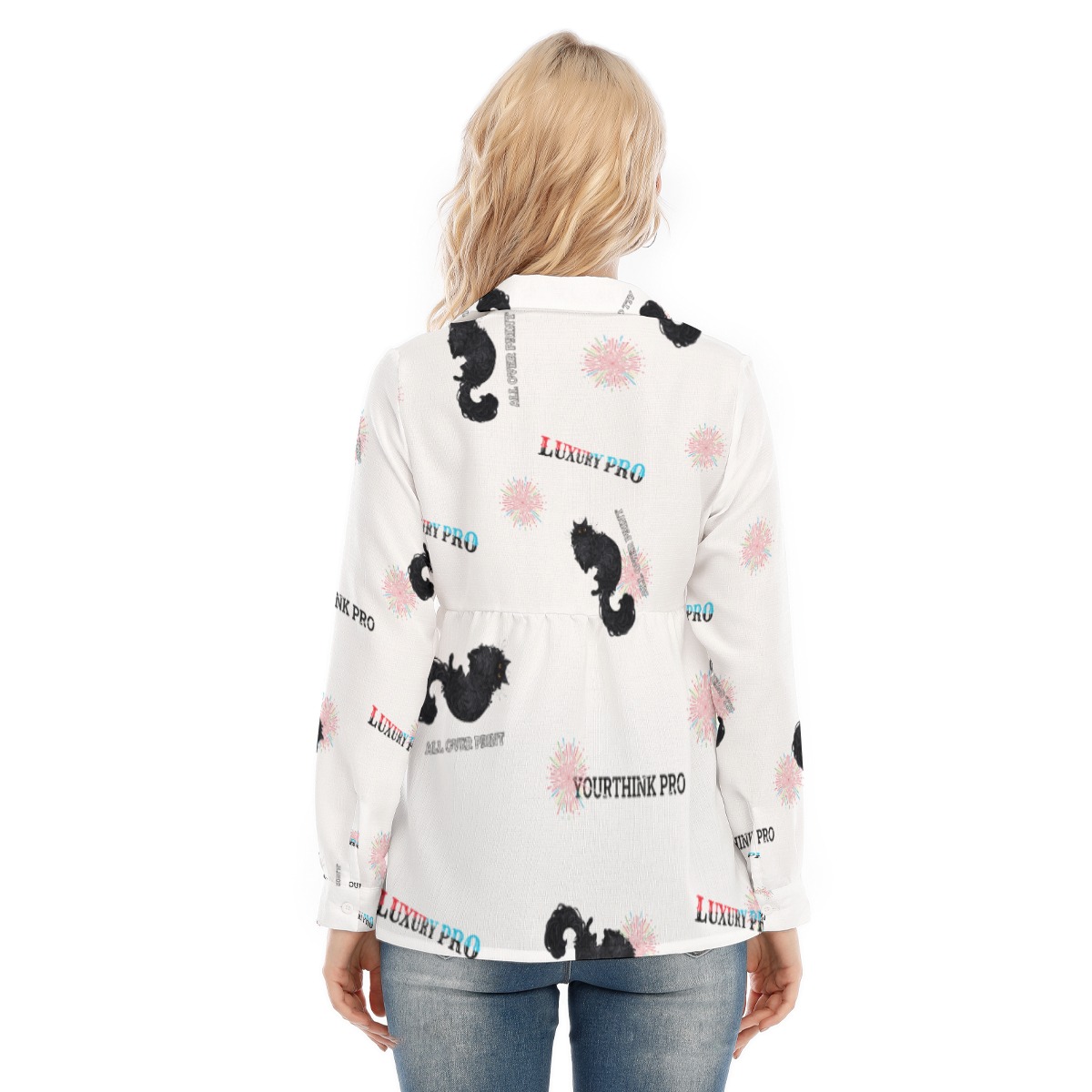 Women's Loose Elastic-Back Shirt