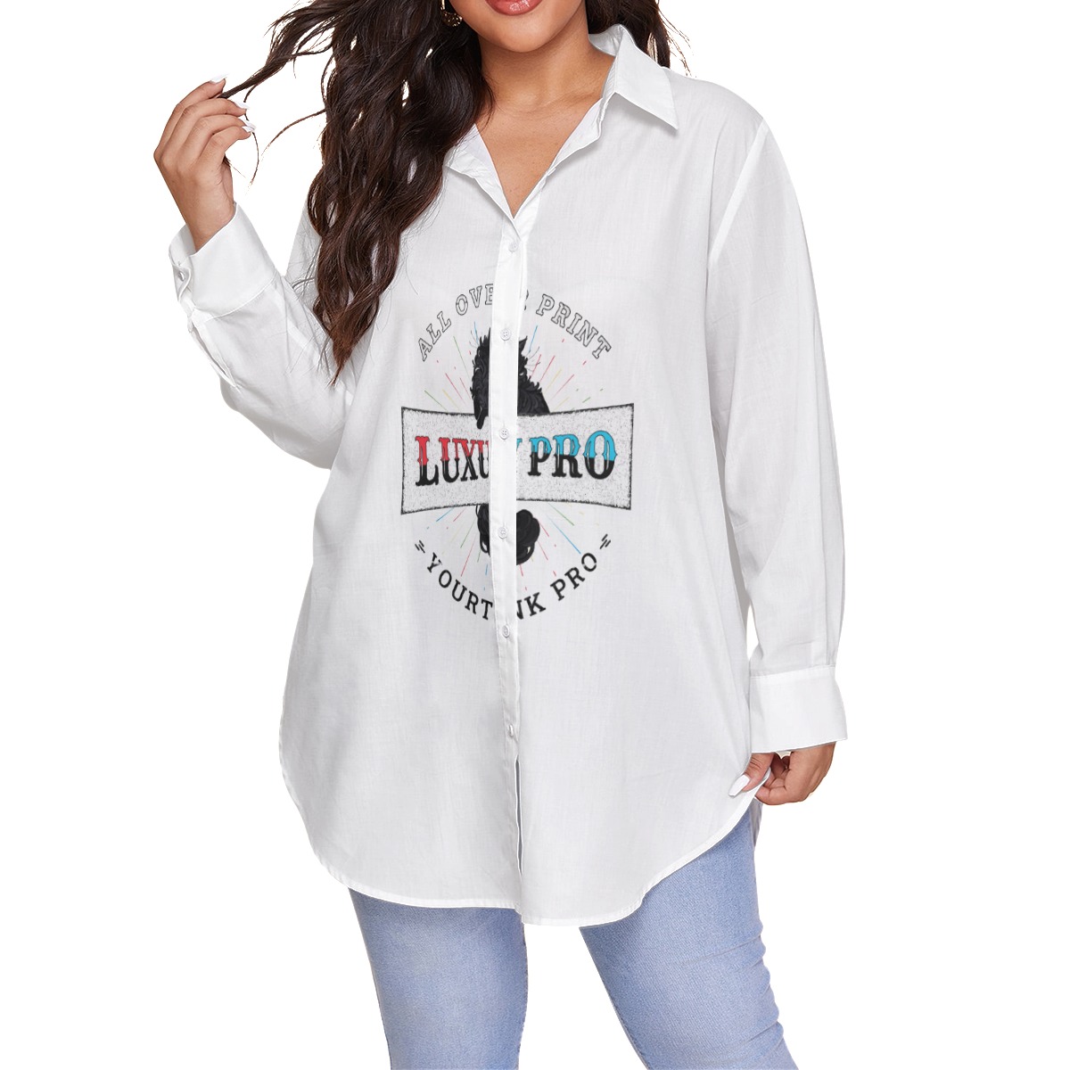 Women's Shirt With Long Sleeve(Plus Size)