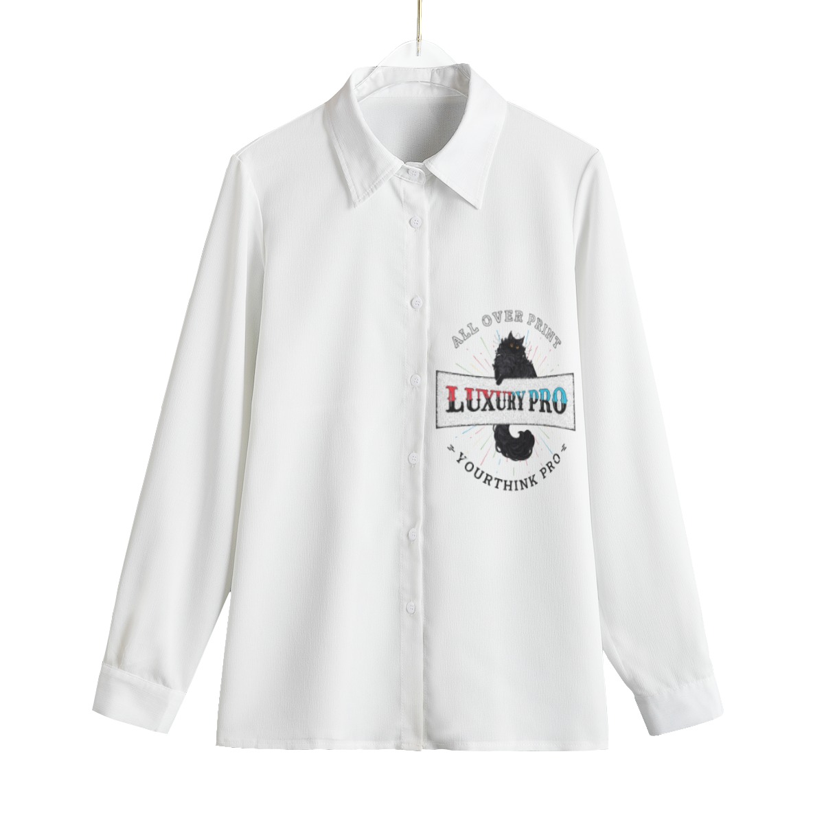 Women's Loose Elastic-Back Shirt With Long Sleeve